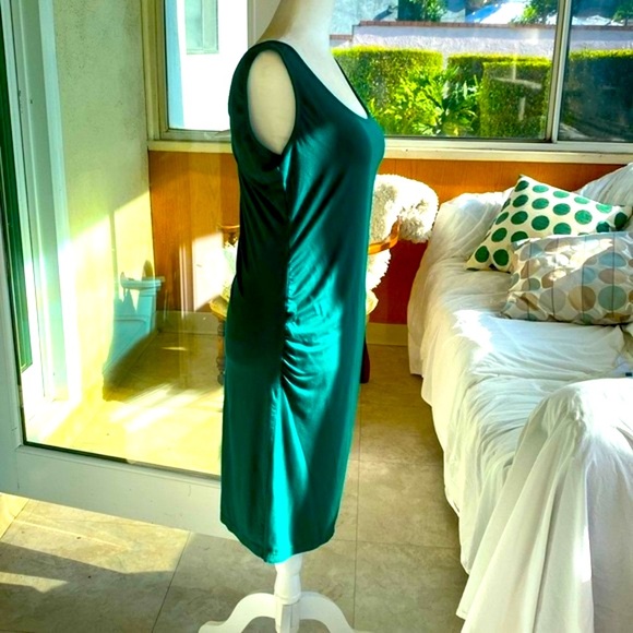 GREEN TEE SHIRT MIDI DRESS TANK SLEEVELESS …. Size Large GUC - Picture 2 of 13